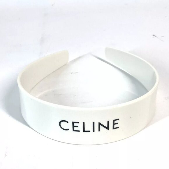 CELINE logo hair band headband hair accessories Plastic White/Black - Picture 1 of 10
